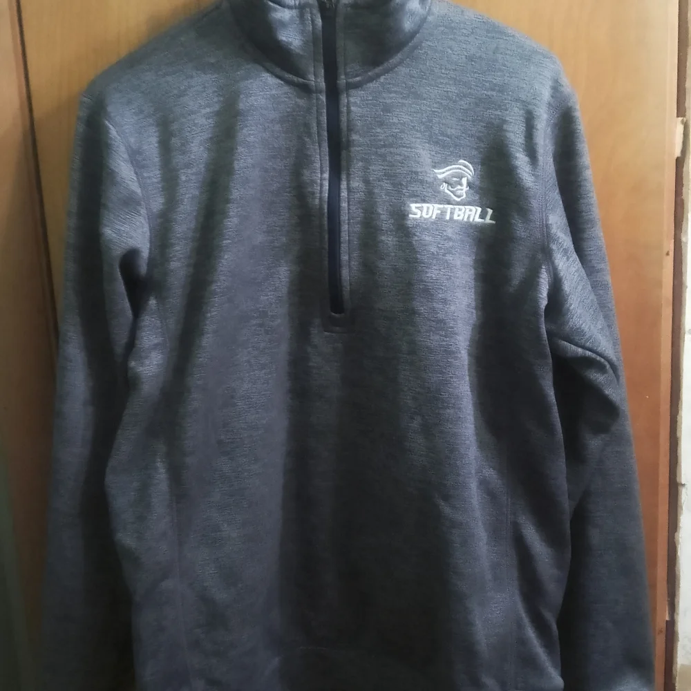 adidas Mens Gray 1/4 Zip Up‎ Team Issue Softball Pullover Sweater Size Medium